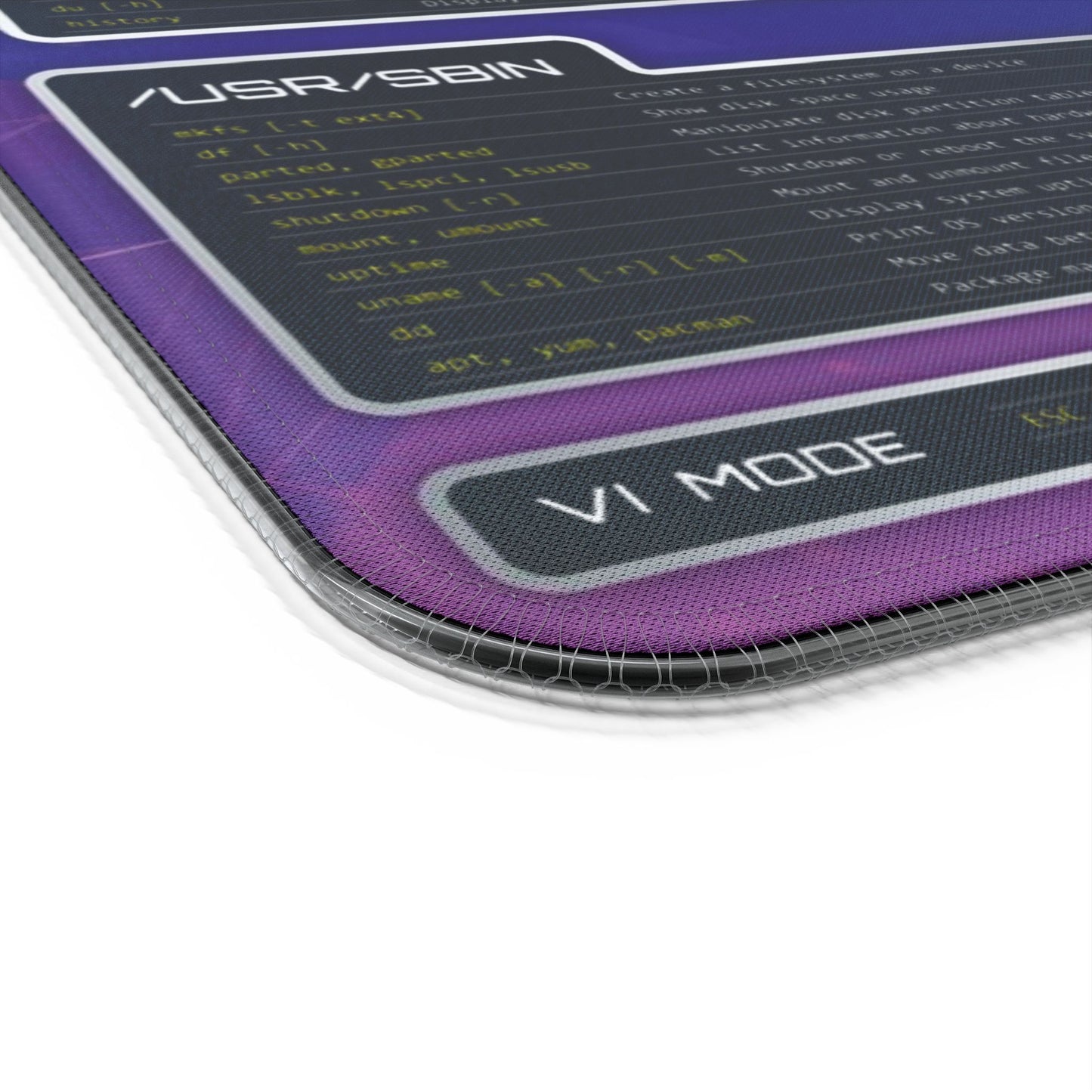 Shell Wizard 1.1 VI MODE CHARGING LED Linux CLI Reference Mat | Large | 35.4" x 15.7"